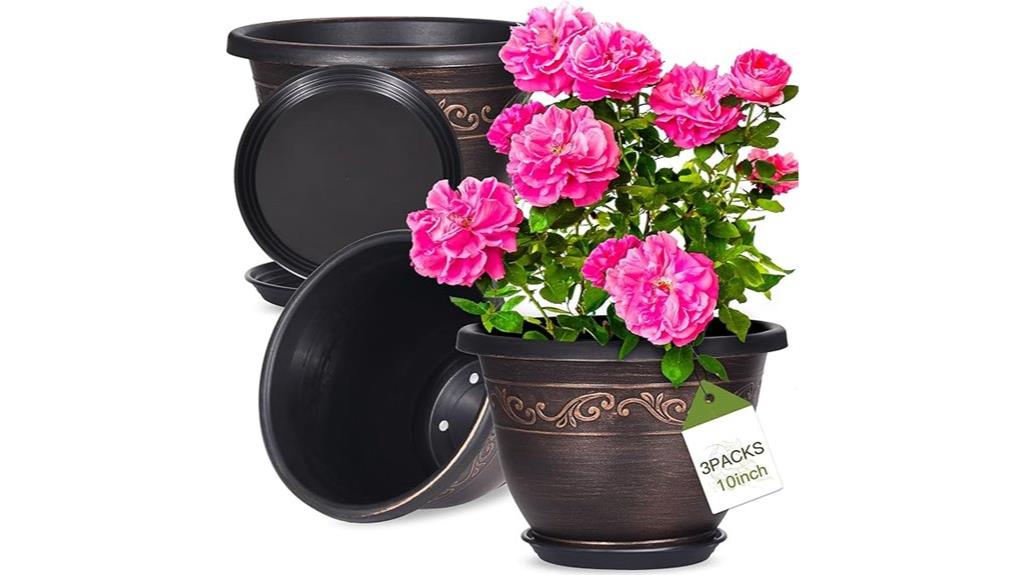 10 inch plastic flower planters