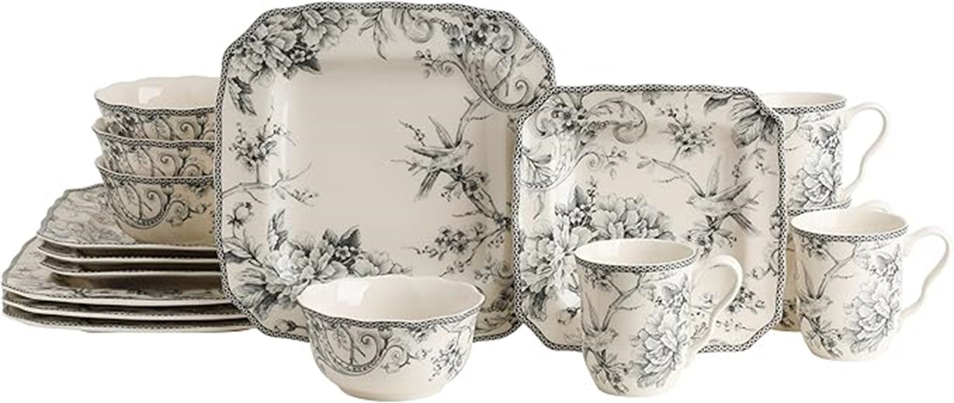 16 piece floral dinnerware set