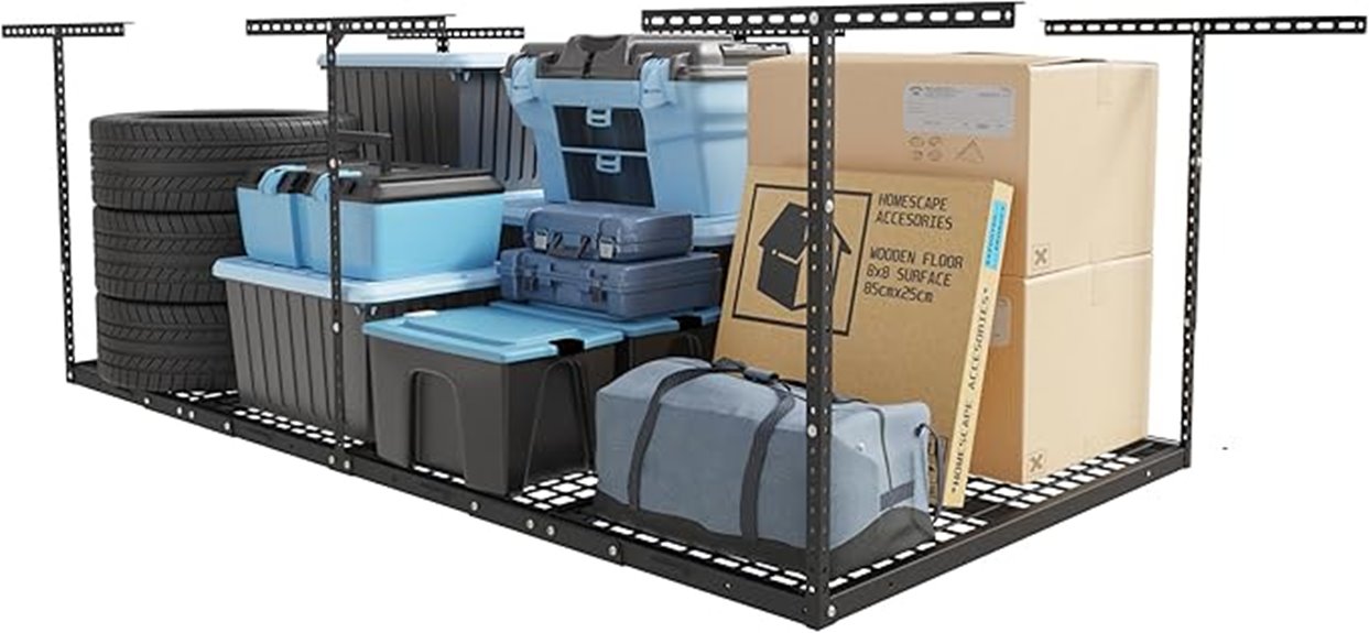 adjustable ceiling garage rack