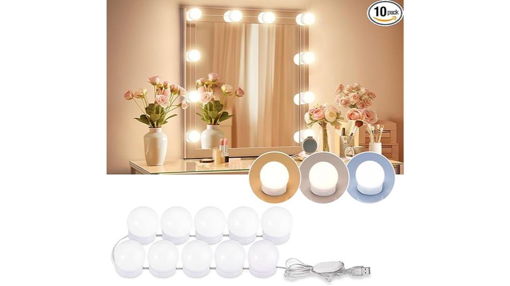 adjustable dimmable mirror lights