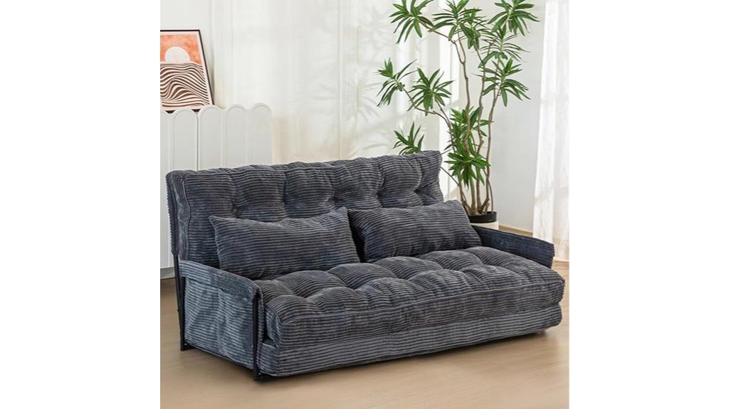 adjustable sofa with pillows