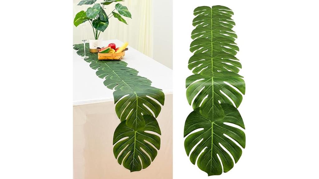 artificial palm leaf runner