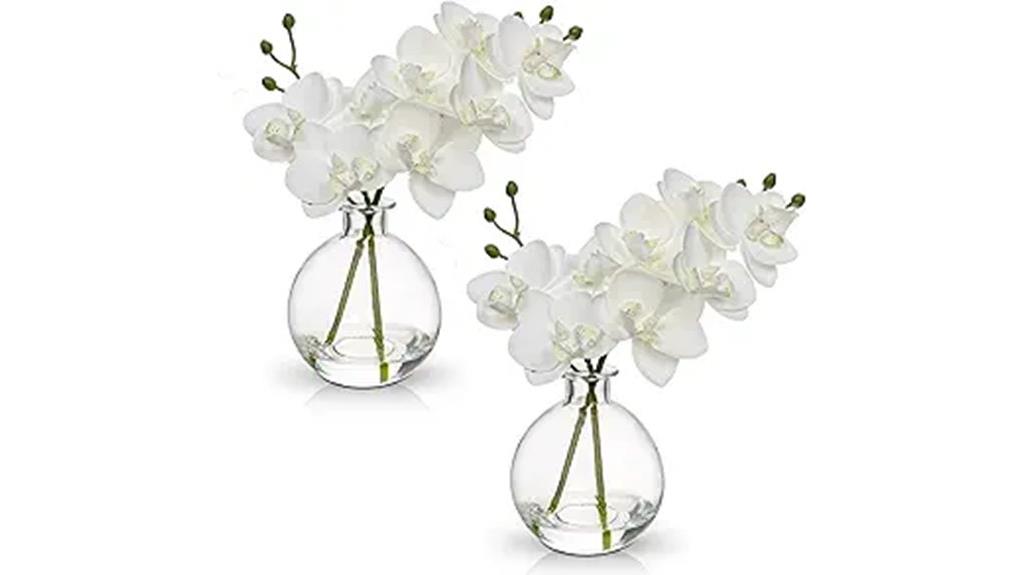 artificial white orchid set