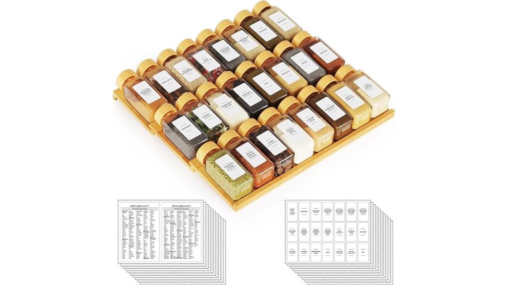 bamboo spice drawer organizer