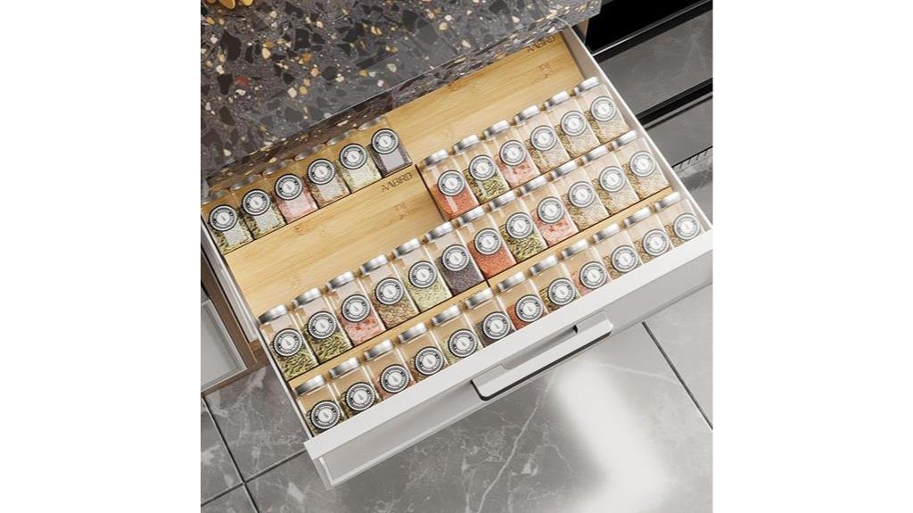 bamboo spice drawer organizer