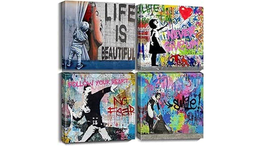 banksy graffiti canvas set