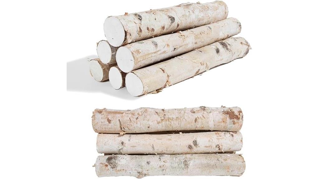 birch log decor set