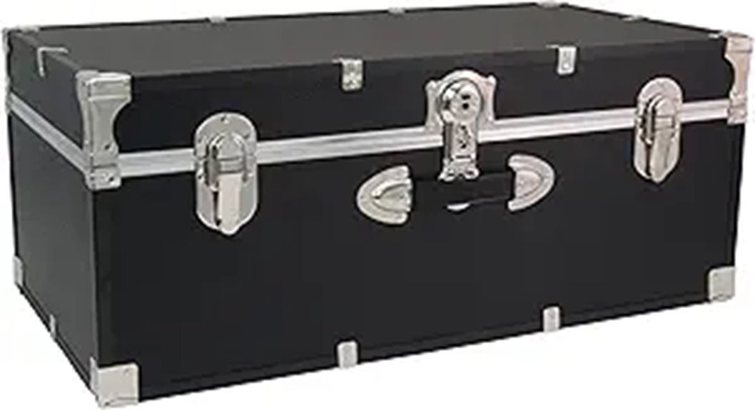 black 30 inch lockable trunk