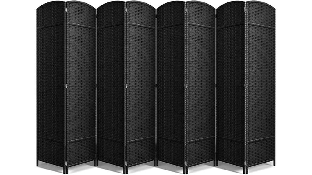 black eight panel room divider