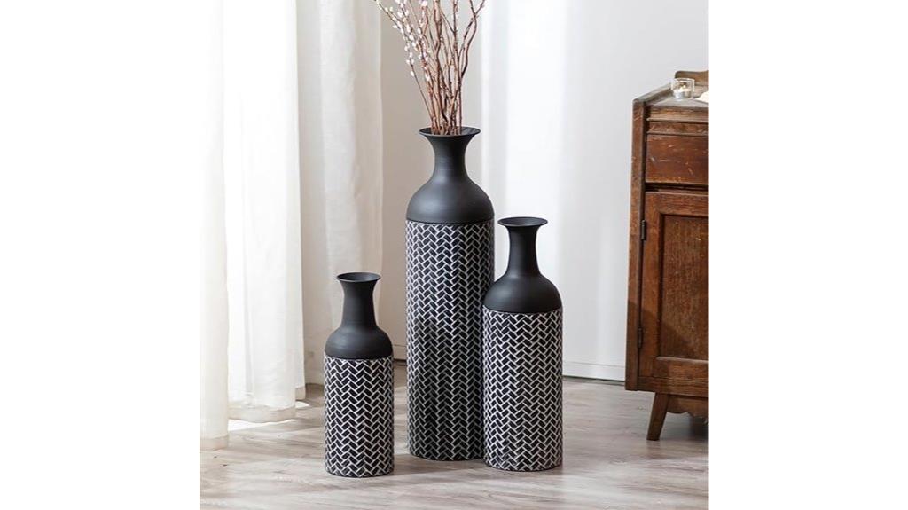 black large floor vases