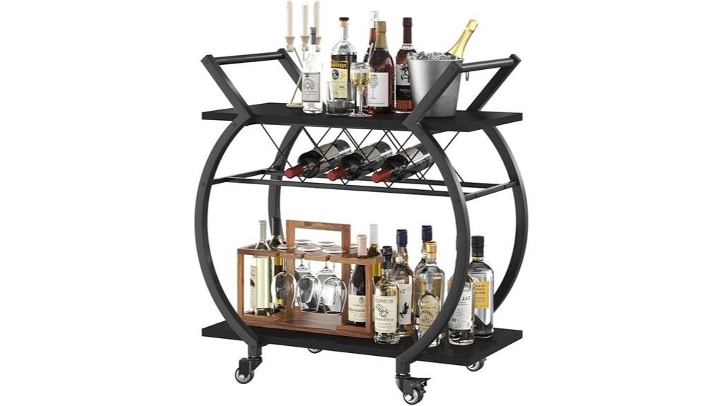 black modern wine cart