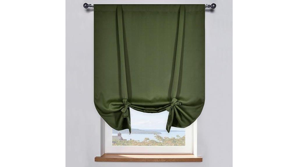 blackout olive roman curtain