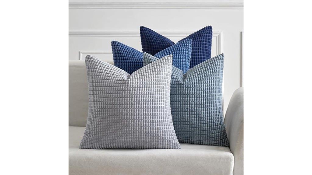 blue decorative pillow set