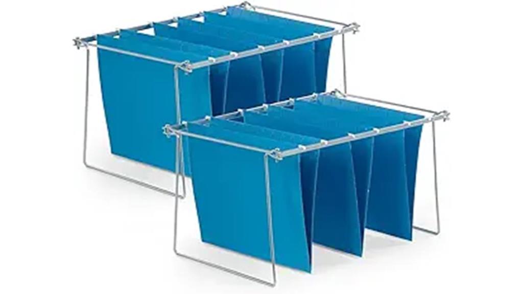 blue hanging file bars