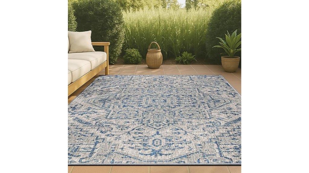 boho navy gray rug