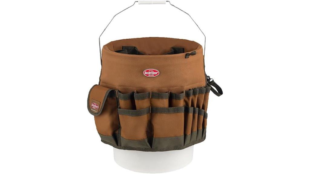brown bucket tool organizer