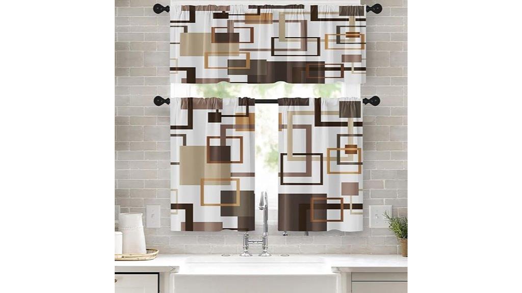 brown kitchen curtain set