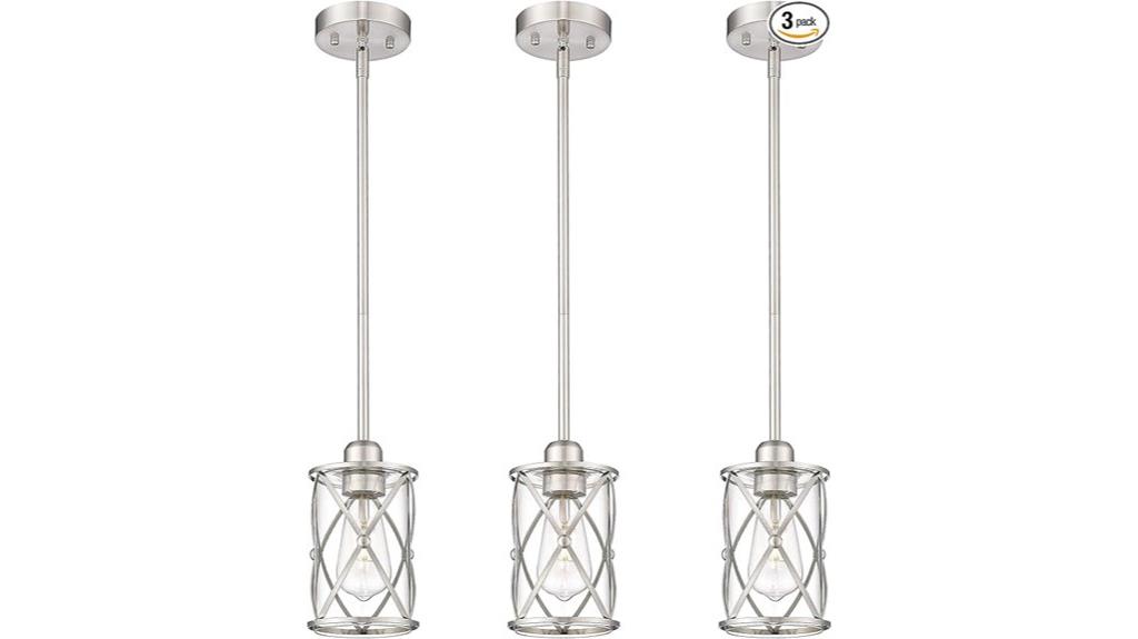 brushed nickel pendant set