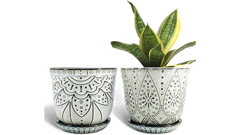 ceramic beaded plant pots