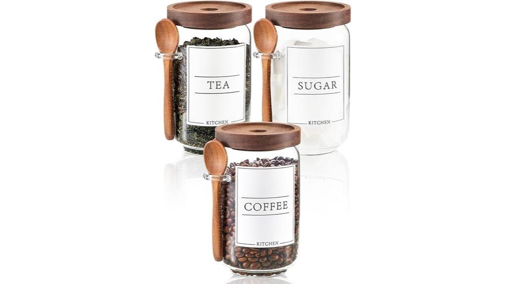 coffee sugar wooden lids