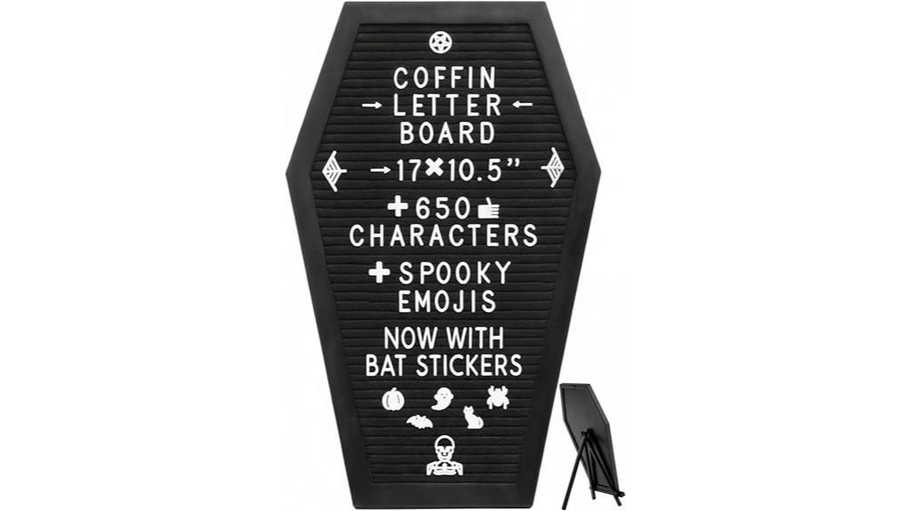coffin board with bat