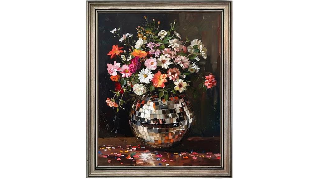 colorful flower disco wall