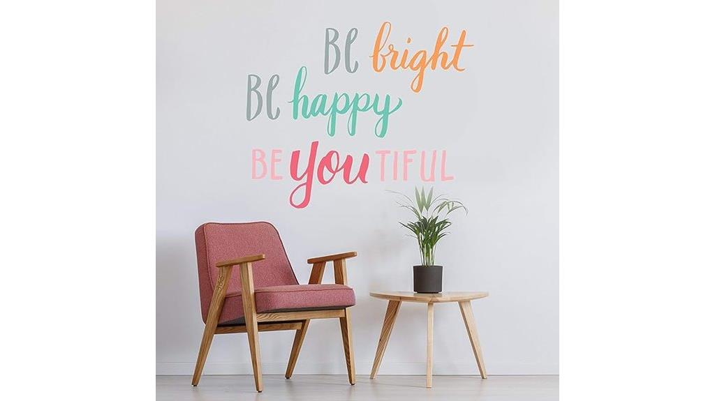 colorful quote wall decals