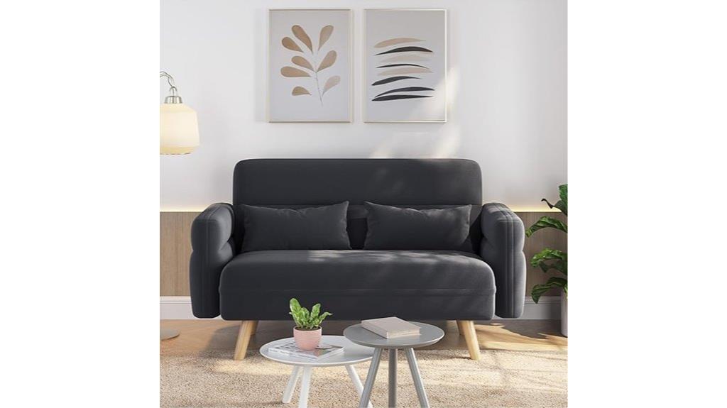 compact fabric loveseat