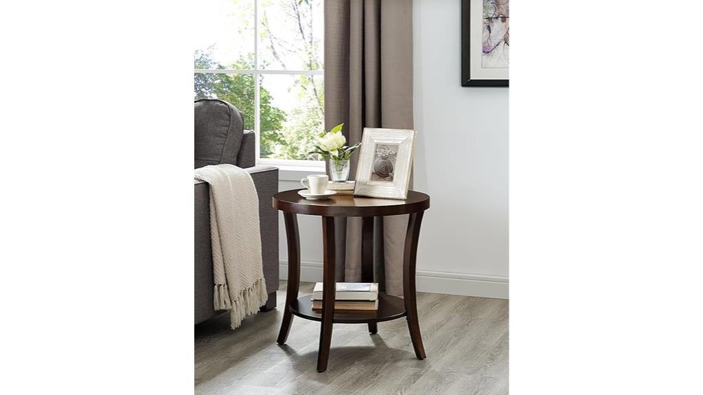 contemporary espresso round table