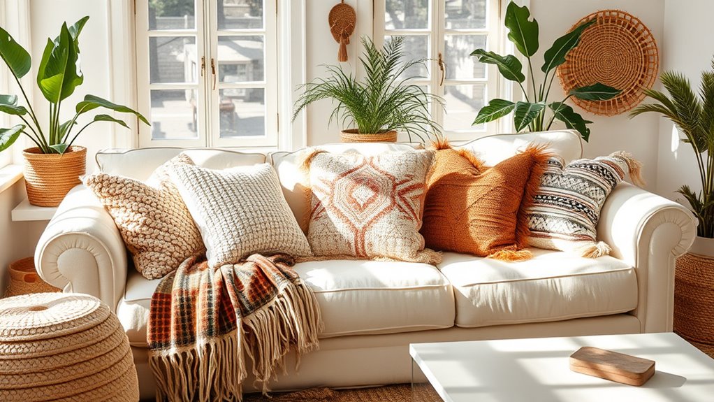 cozy boho pillow throw