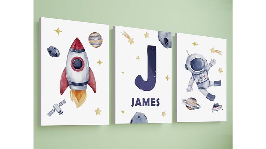 custom boys space wall art