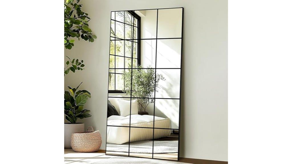 delma black metal mirror