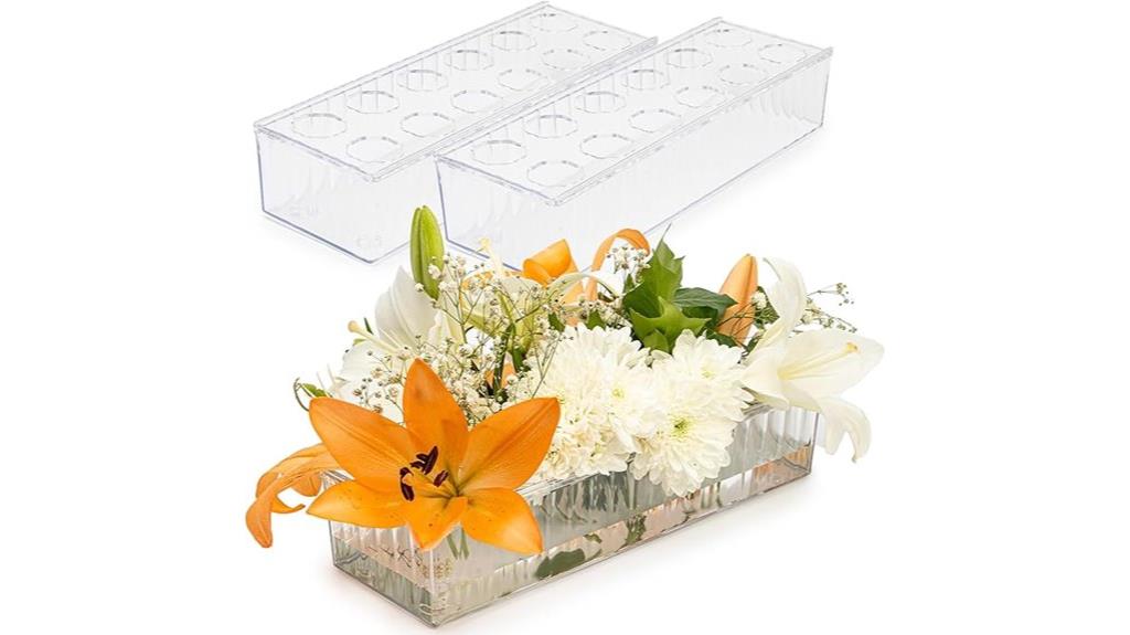 dual acrylic vase set