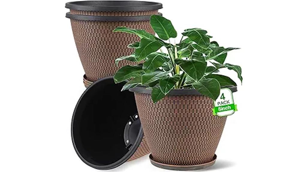 eight inch plastic plant pots