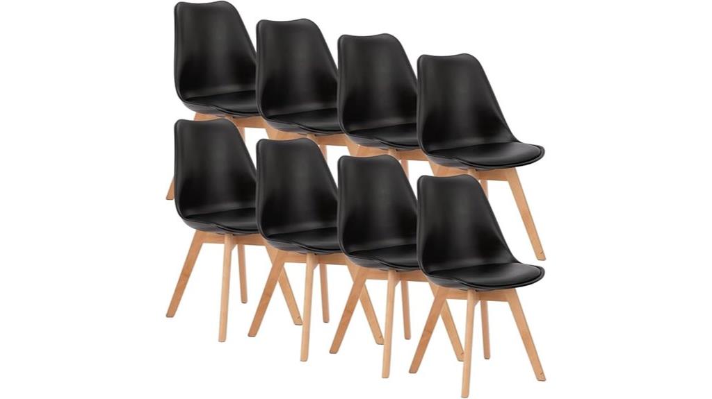 eight pu leather chairs