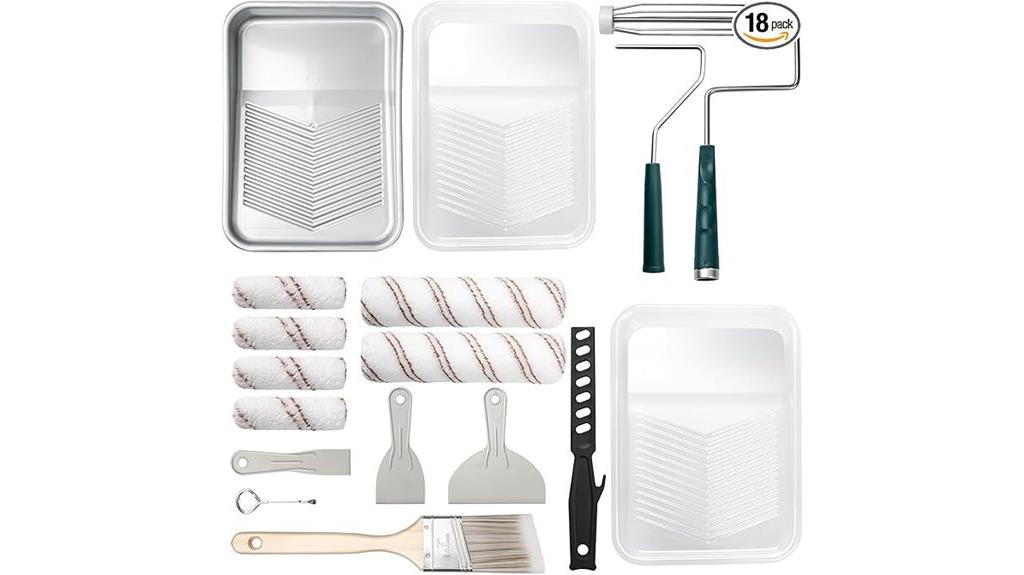 eighteen piece paint roller set