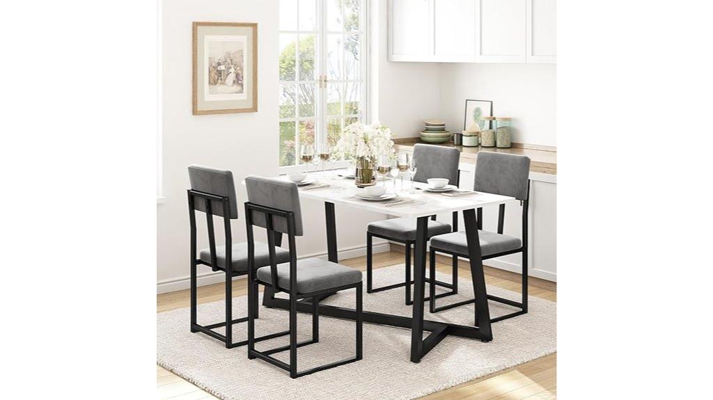 elegant faux marble dining set