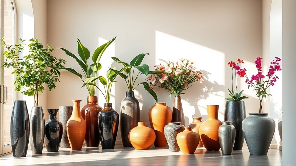 elegant large floor planters