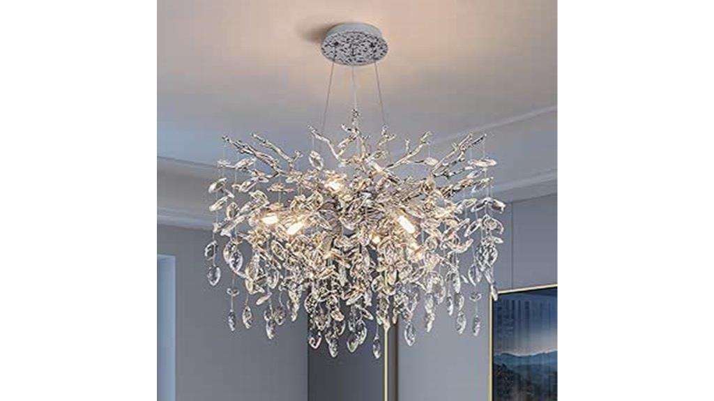elegant silver crystal chandelier
