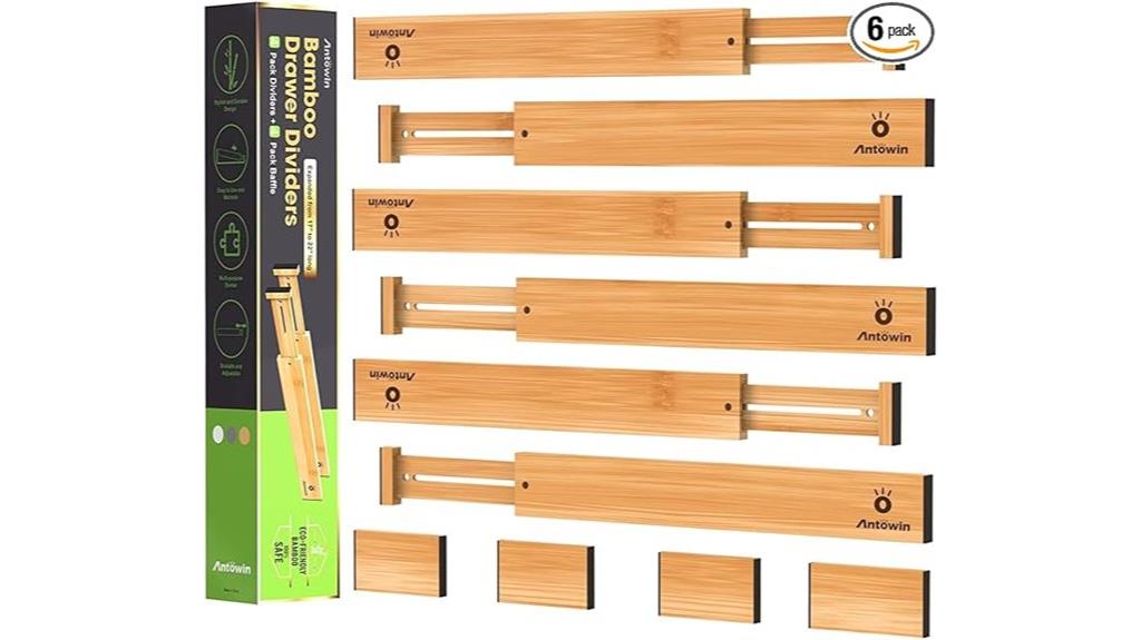 expandable bamboo drawer dividers
