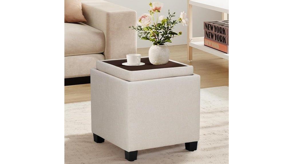 fabric square ottoman lid