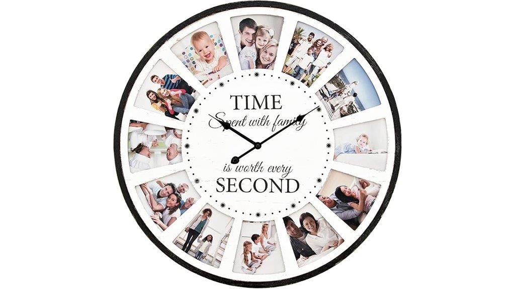 family photo wood clock