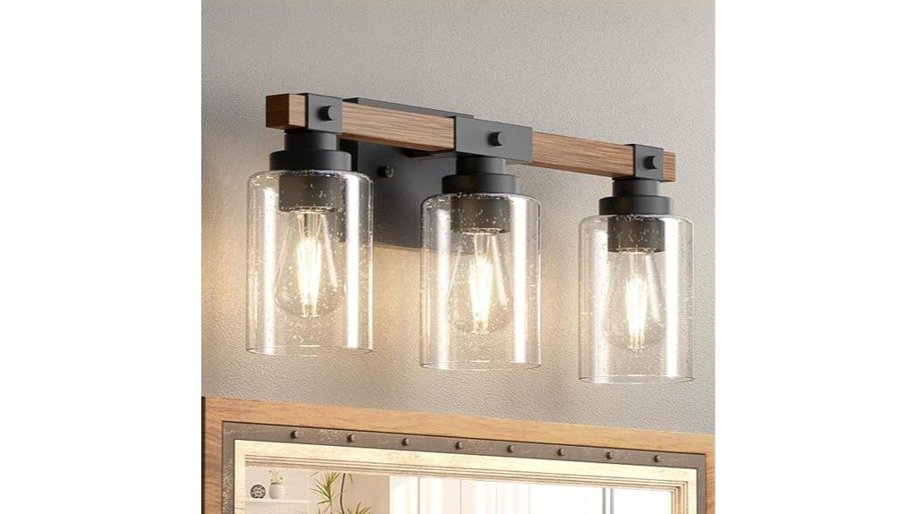 farmhouse bubble glass vanity