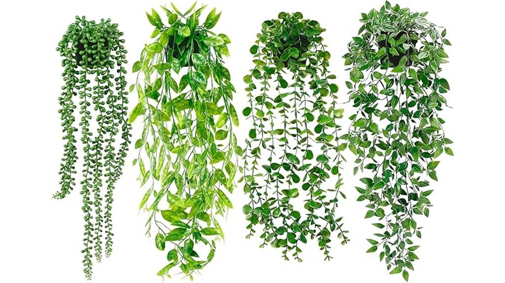 faux greenery shelf decor