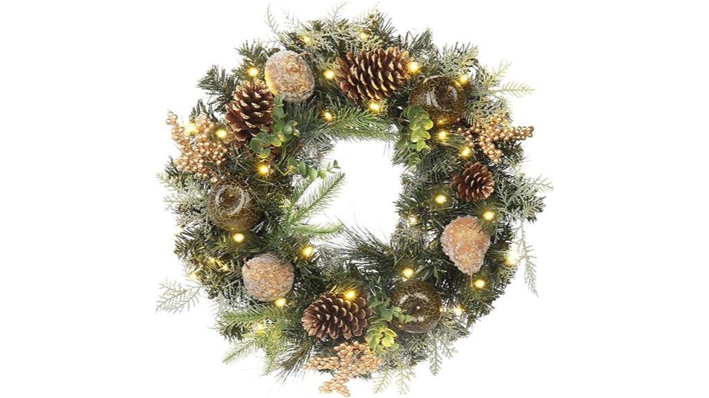 festive led door wreath