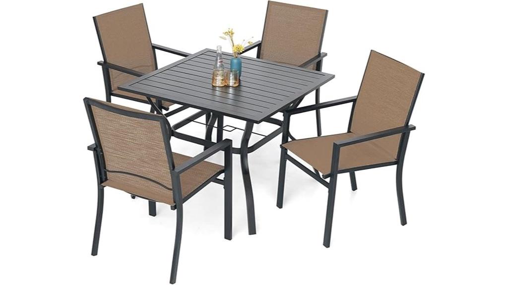 five piece outdoor dining set