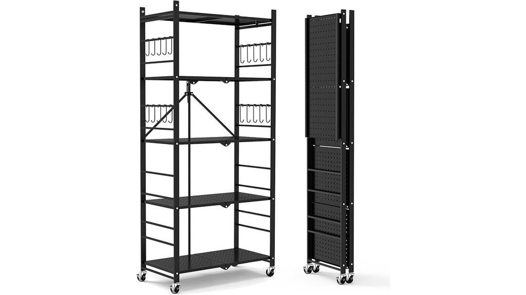 five tier collapsible shelves