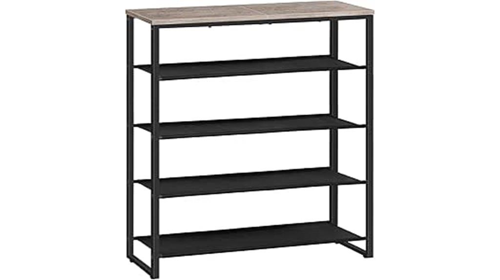 five tier shoe storage