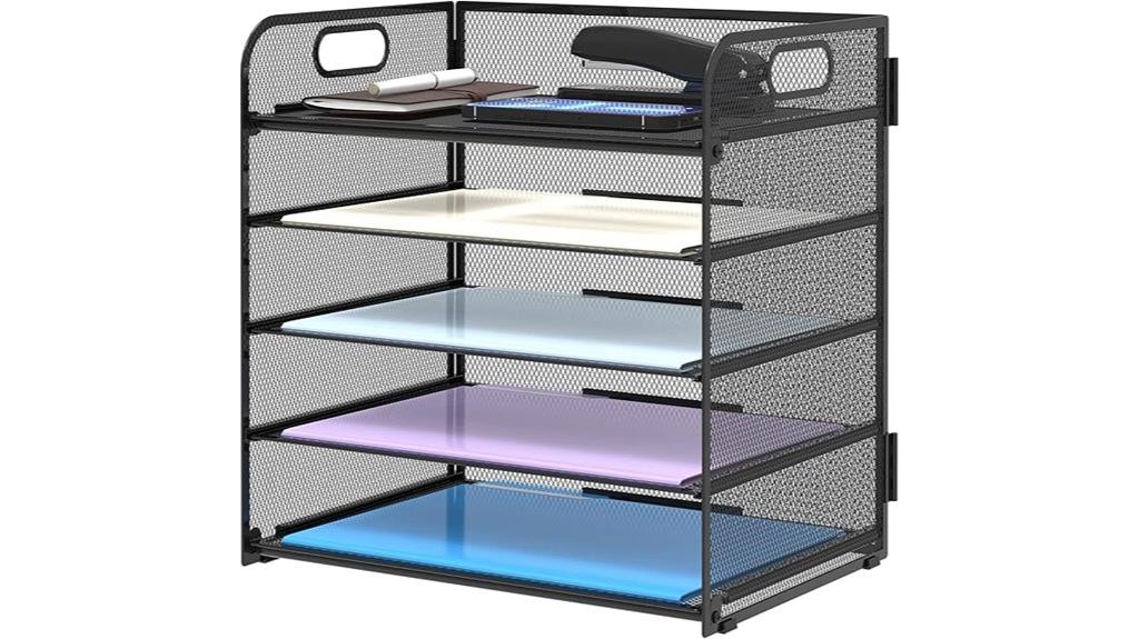 five tray letter paper organizer