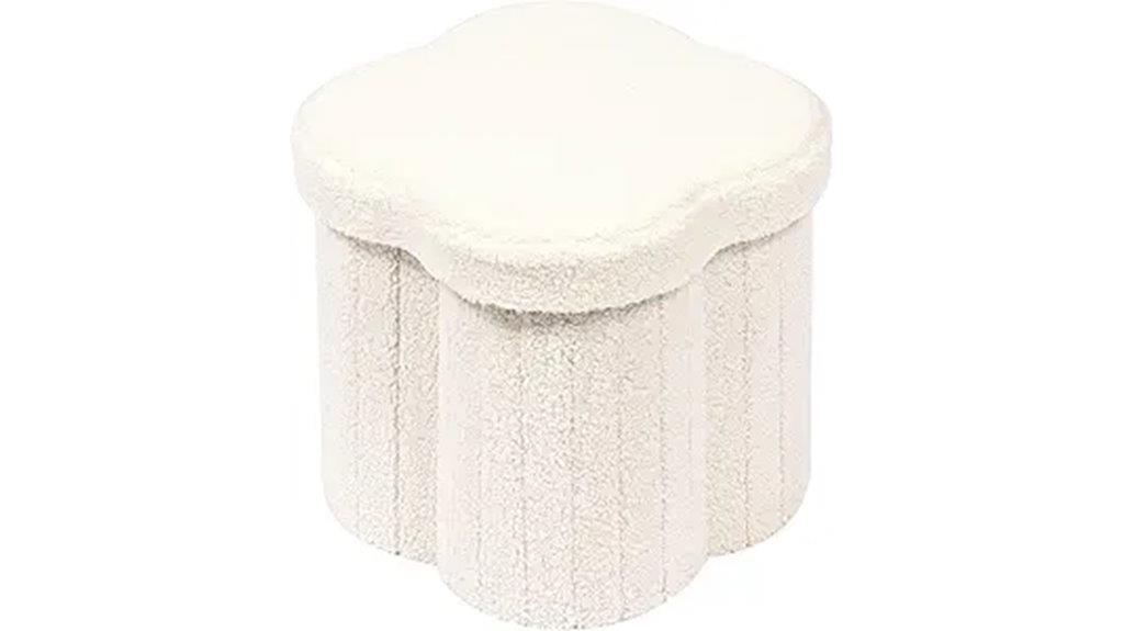 floral faux fur ottoman